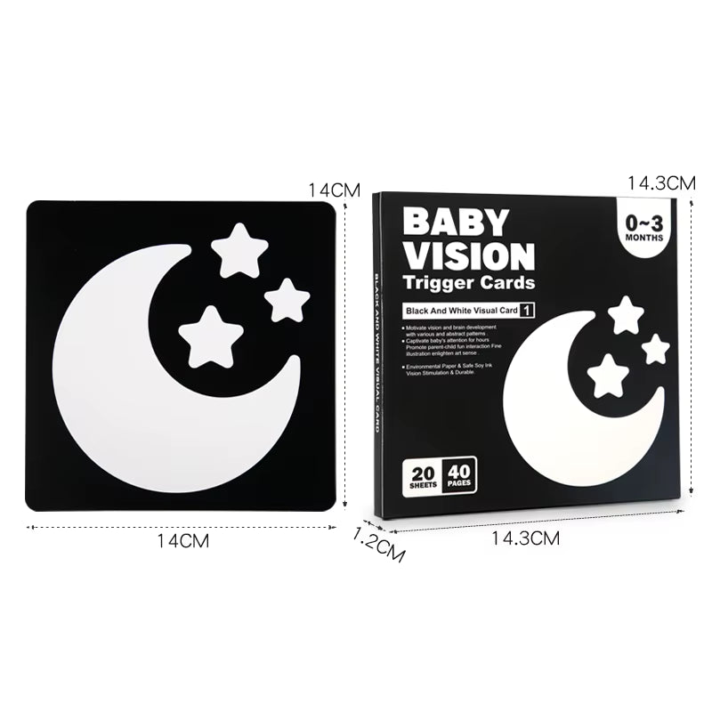 Baby Visual Stimulation Cards Montessori High Contrast Flash Card Infant Gift for Children Cognition Toy