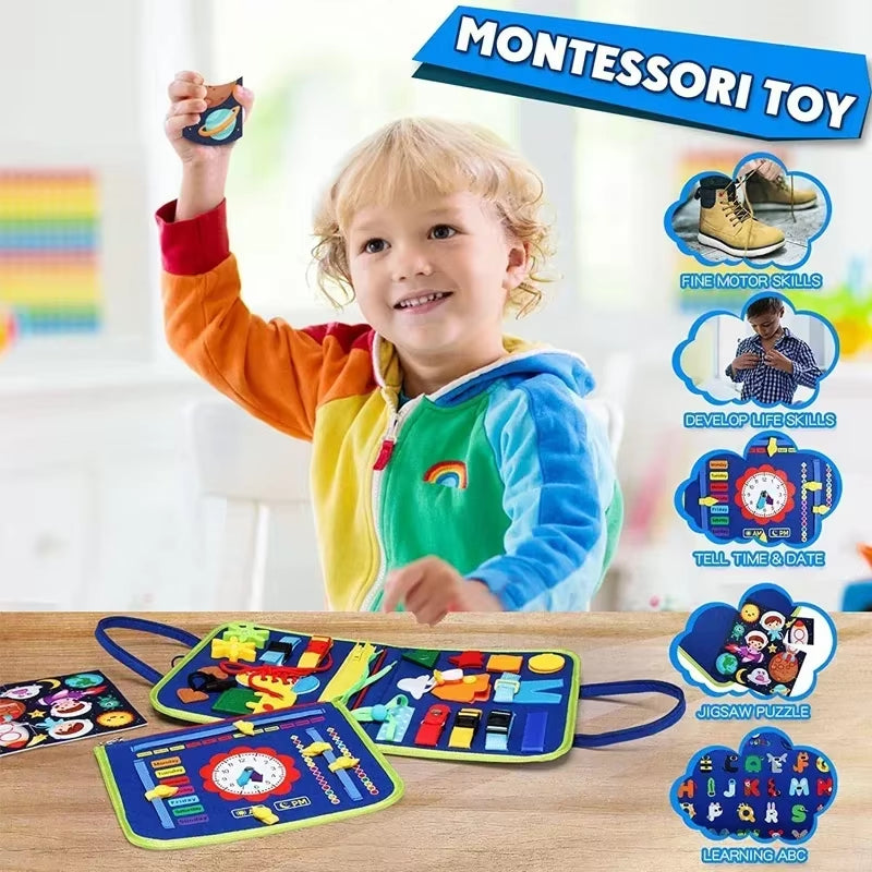 Montessori Kids Travel Toy Felt Activity Quiet Books Busy Board Activity Educational Sensory Learning Book