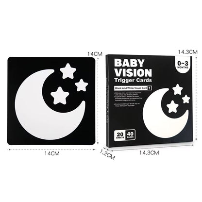 Baby Visual Stimulation Cards Montessori High Contrast Flash Card Infant Gift for Children Cognition Toy