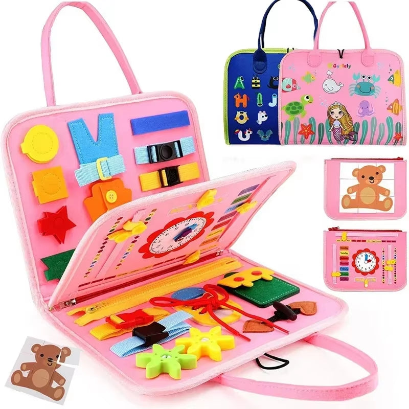 Montessori Kids Travel Toy Felt Activity Quiet Books Busy Board Activity Educational Sensory Learning Book